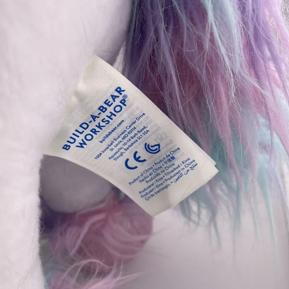 Build A Bear Fairy White &‎ Pastel Rainbow Unicorn Plush Toy 15